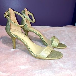 Kelly & Katie Gold Sparkling Strappy Heel